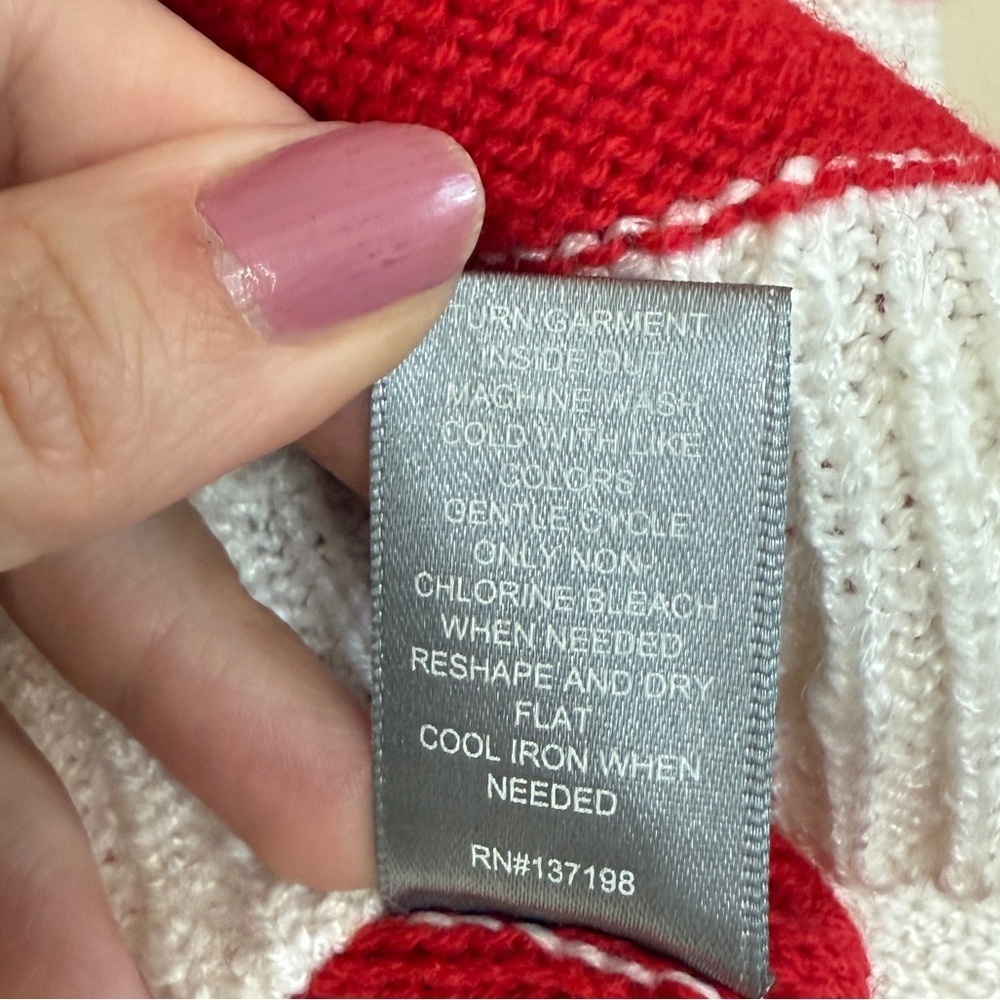 Marled American Flag Patriotic Crewneck Sweater Women’s Small Red White Blue - Picture 6 of 7
